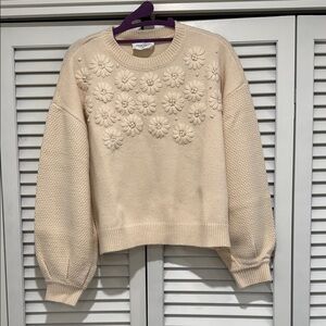Cream Floral Sweater